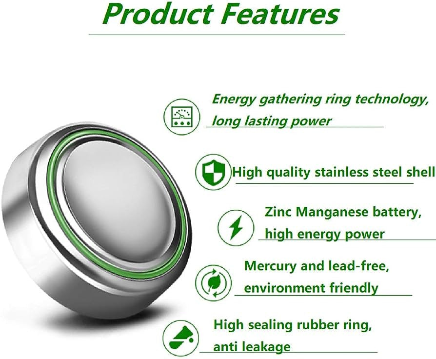 BBW AG1 / LR621 Alkaline Button Watch Battery 1.5V - 2 Pack - FREE SHIPPING