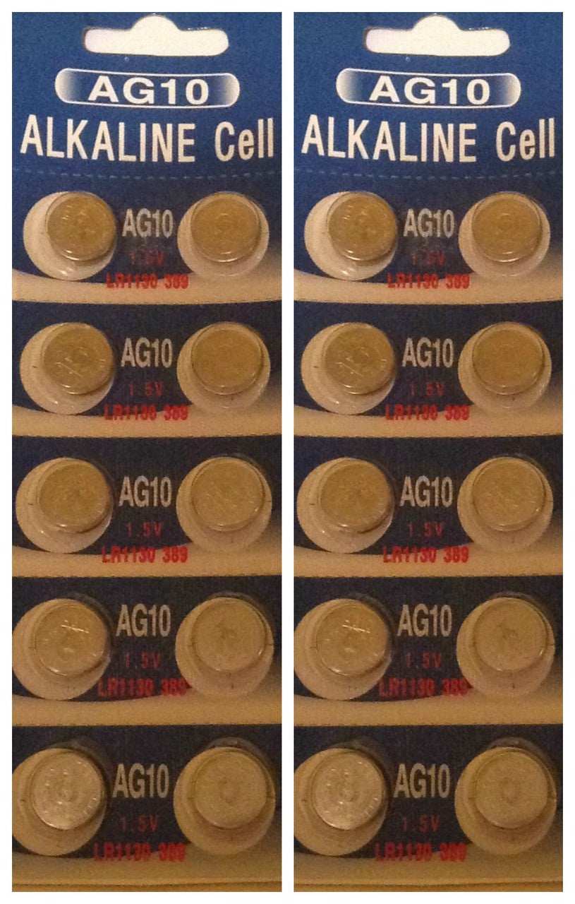 BBW AG10 / LR1130 Alkaline Button Watch Battery 1.5V - 20 Pack - FREE SHIPPING