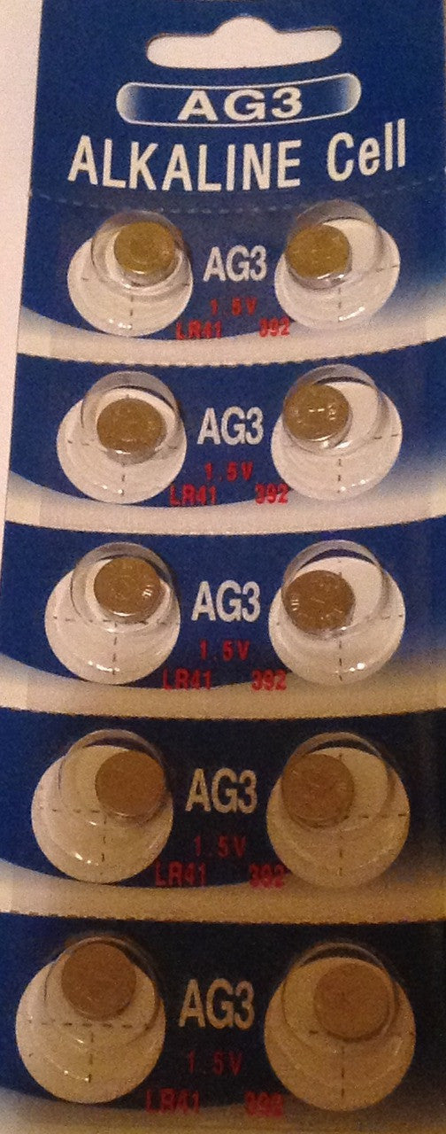BBW AG3 / LR41 Alkaline Button Watch Battery 1.5V - 10 Pack - FREE SHIPPING