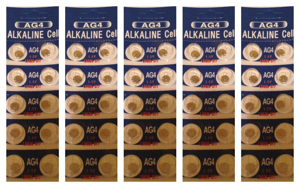 BBW AG4 / LR626 Alkaline Button Watch Battery 1.5V - 50 Pack FREE SHIPPING