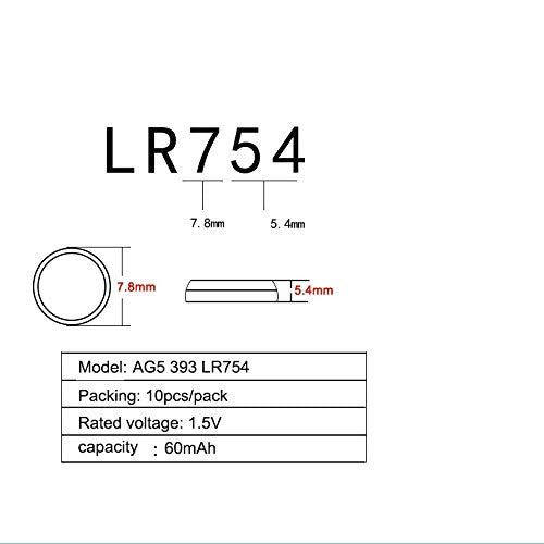 BBW AG5 / LR754 Alkaline Button Watch Battery 1.5V - 10 Pack - FREE SHIPPING!
