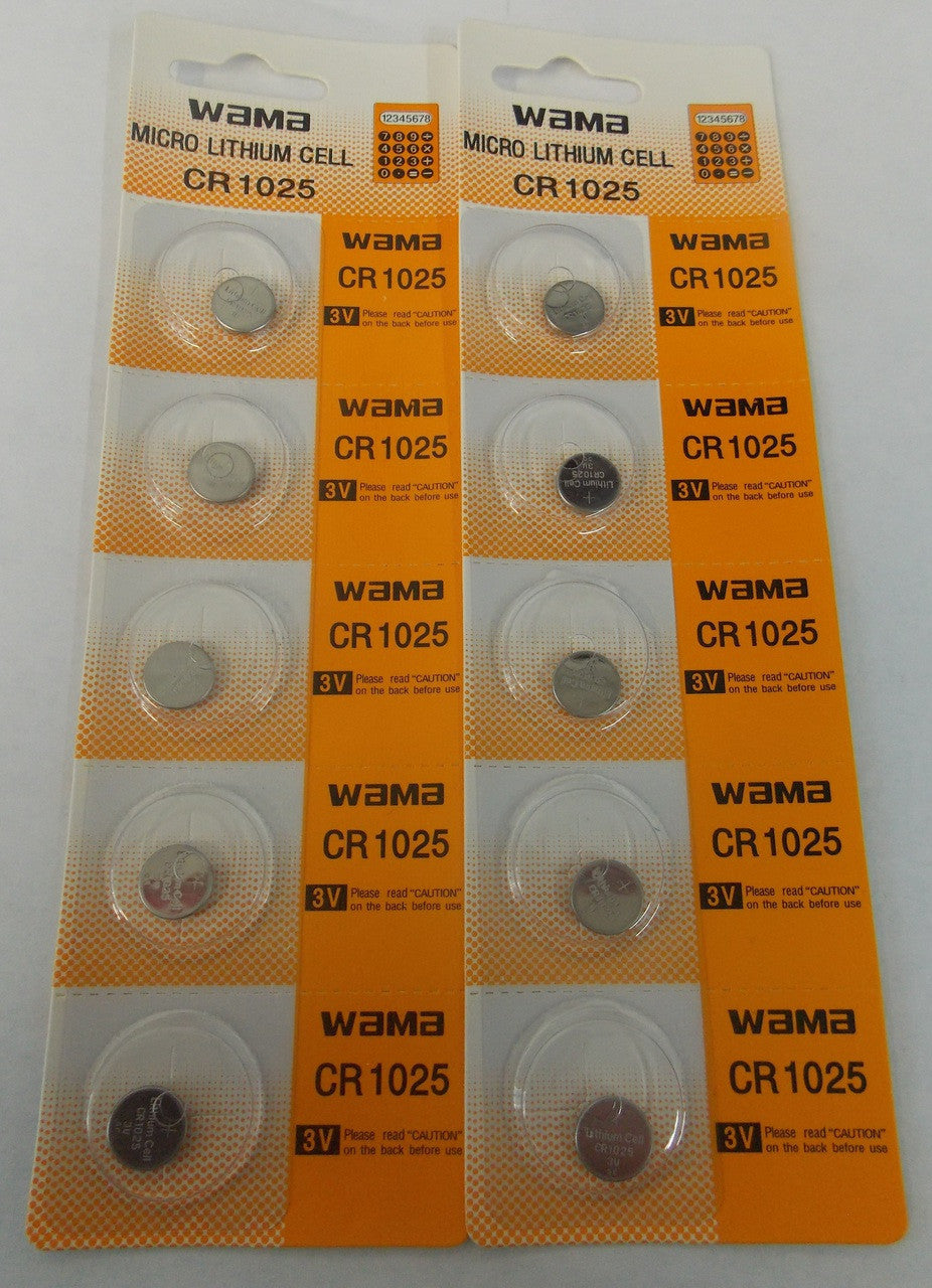 BBW CR1025 3V Lithium Coin Battery 10 Pack - FREE SHIPPING