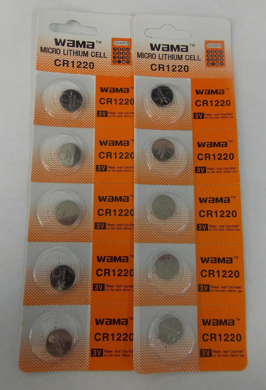 BBW CR1220 3V Lithium Coin Battery 10 Pack - FREE SHIPPING