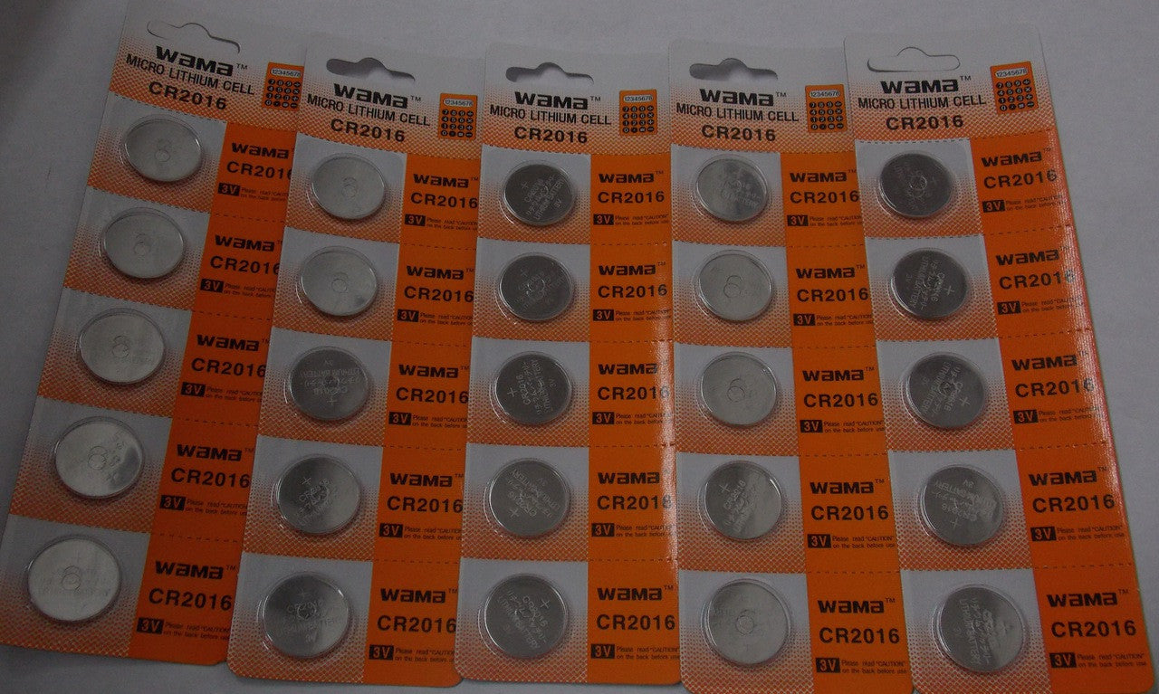 BBW CR2016 3V Lithium Coin Battery 25 Pack - FREE SHIPPING