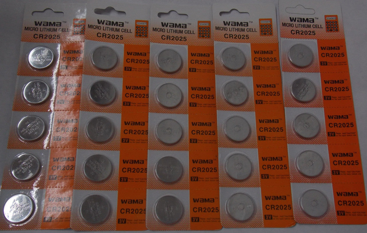 BBW CR2025 3V Lithium Coin Battery 25 Pack FREE SHIPPING