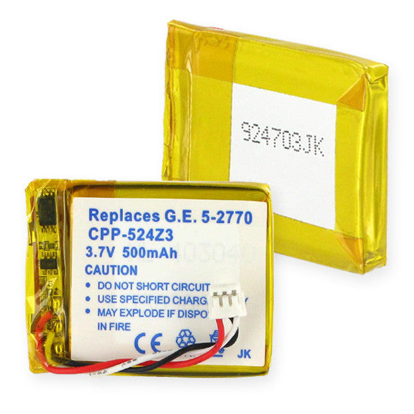 BBW GE 5-2762 and 2770 LI-POL 500mAh Cordless Battery