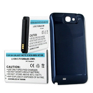 BBW SAMSUNG GALAXY NOTE II 6.2Ah LI-ION EXTENDED BATTERY / NFC COVER FREE SHIPPING