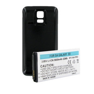 BBW SAMSUNG GALAXY S5 EXTENDED BATTERY W/NFC BLACK COVER FREE SHIPPING