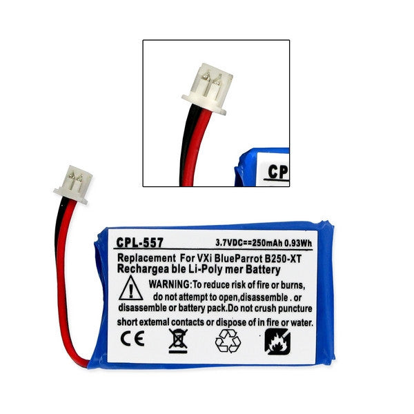 BBW VXI BLUEPARROT B250-XT 3.7V 250mAh LI-POL BATTERY FREE SHIPPING