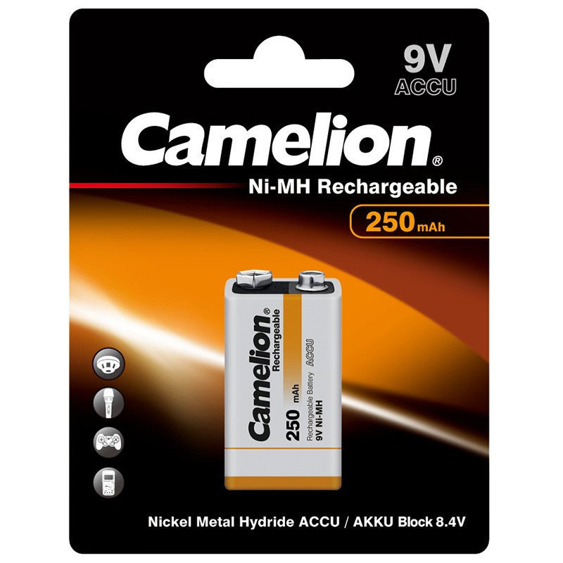 Camelion 9V Ni-MH Rechargeable Batteries 250mAh - 4 Pack  + FREE SHIPPING!
