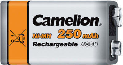 Camelion 9V Ni-MH Rechargeable Batteries 250mAh - 4 Pack  + FREE SHIPPING!