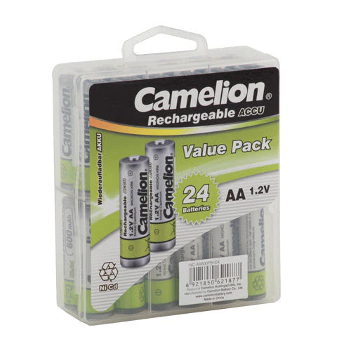 Camelion AA Rechargeable  Batteries 600mAH 24 Pack  + FREE SHIPPING!