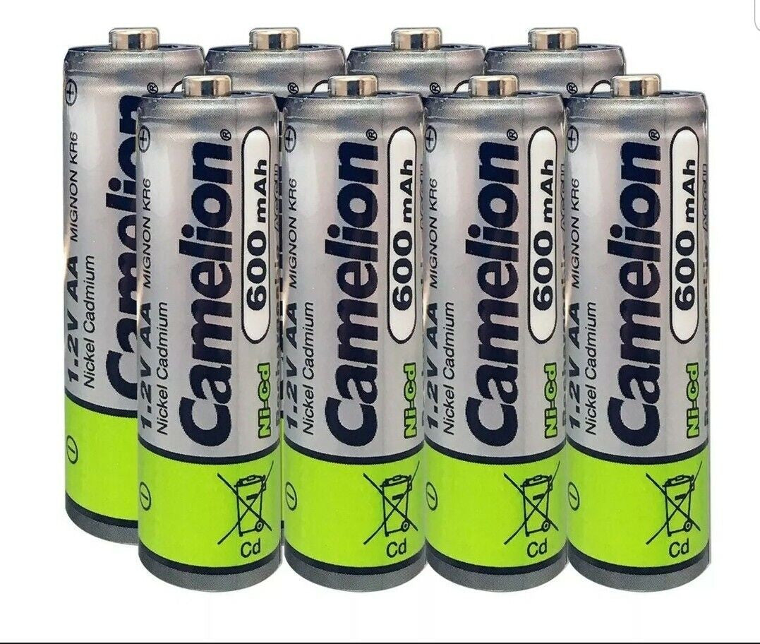 Camelion AA Rechargeable Batteries 600mAH 8 Pack + FREE SHIPPING!