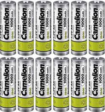 Camelion AA Rechargeable NiCD Batteries 1000mAH 12 Pack + FREE SHIPPING!