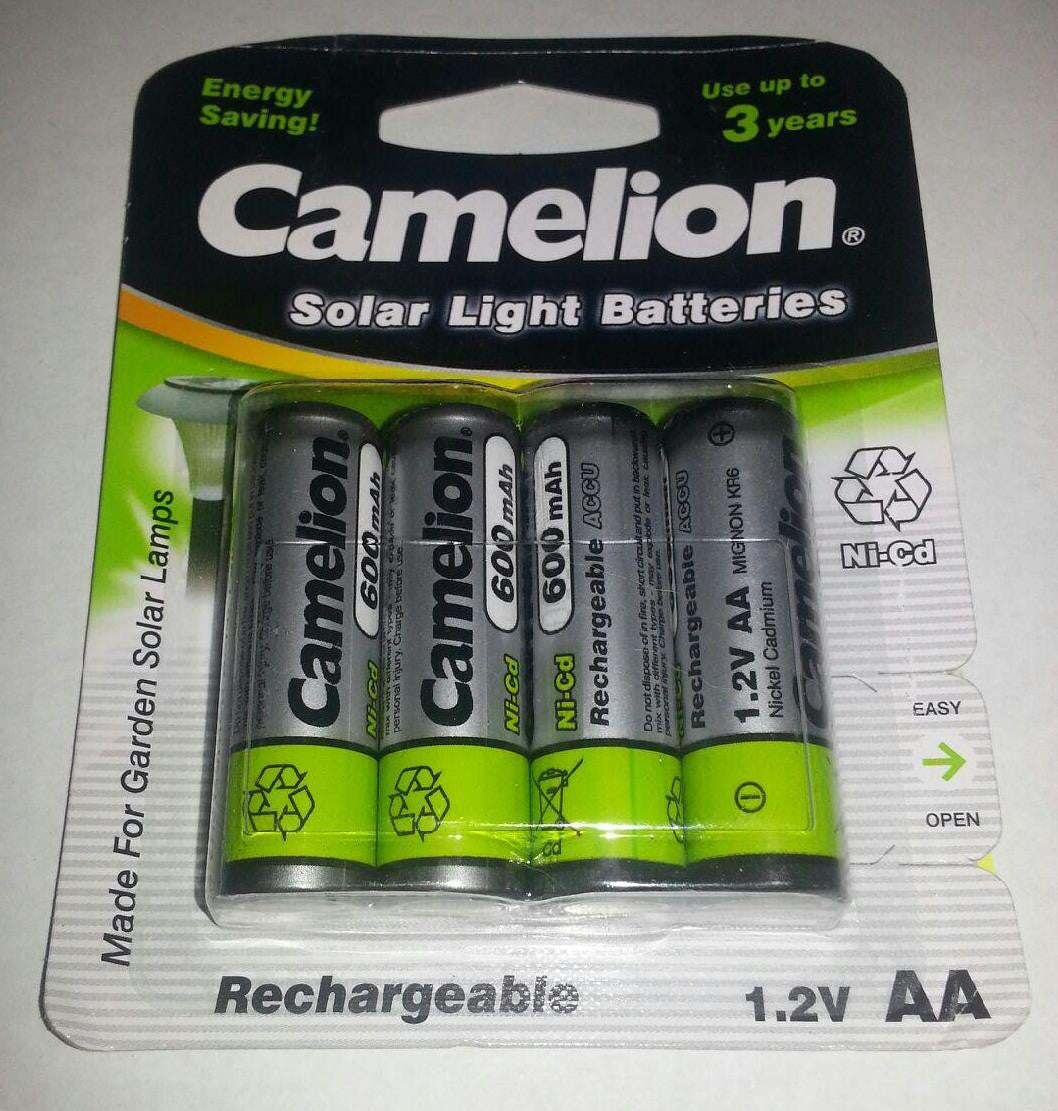 Camelion AA Rechargeable NiCD Batteries 600mAH 8 Pack Retail FREE SHIPPING