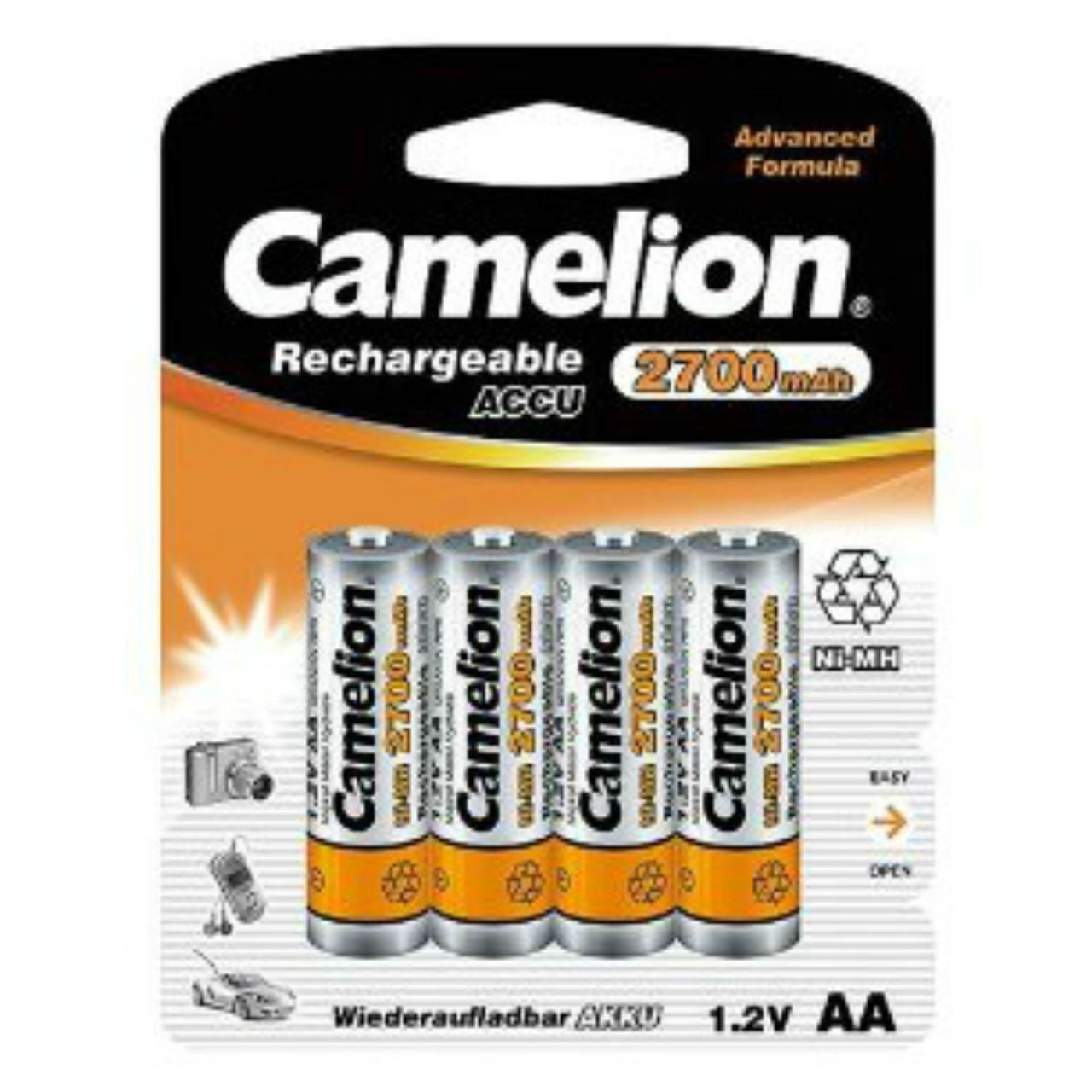 Camelion AA Rechargeable NiMH Batteries 2700mAH 8 Pack Retail FREE SHIPPING