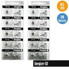 Energizer 321 / SR616 Silver Oxide Button Battery 1.55V - 10 Pack + FREE SHIPPING!