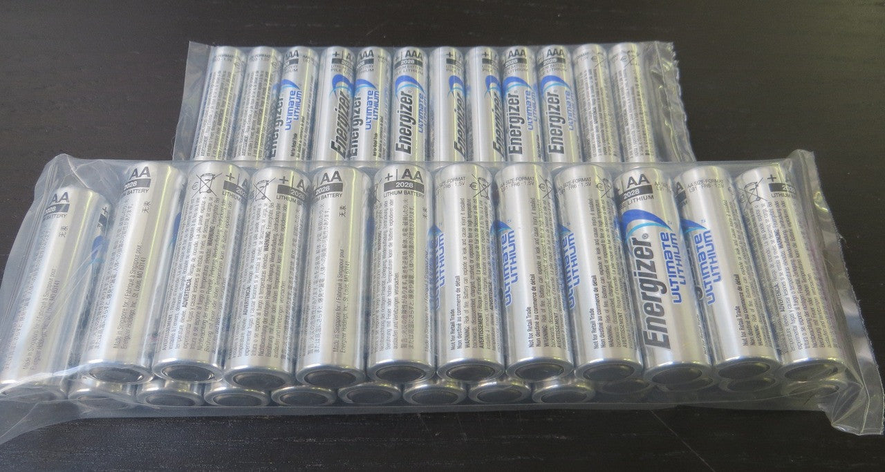 Energizer AAA / AA Ultimate and Industrial Lithium Batteries 1.5V - 36 Piece Combo Pack 12 AAA, 24 AA FREE SHIPPING