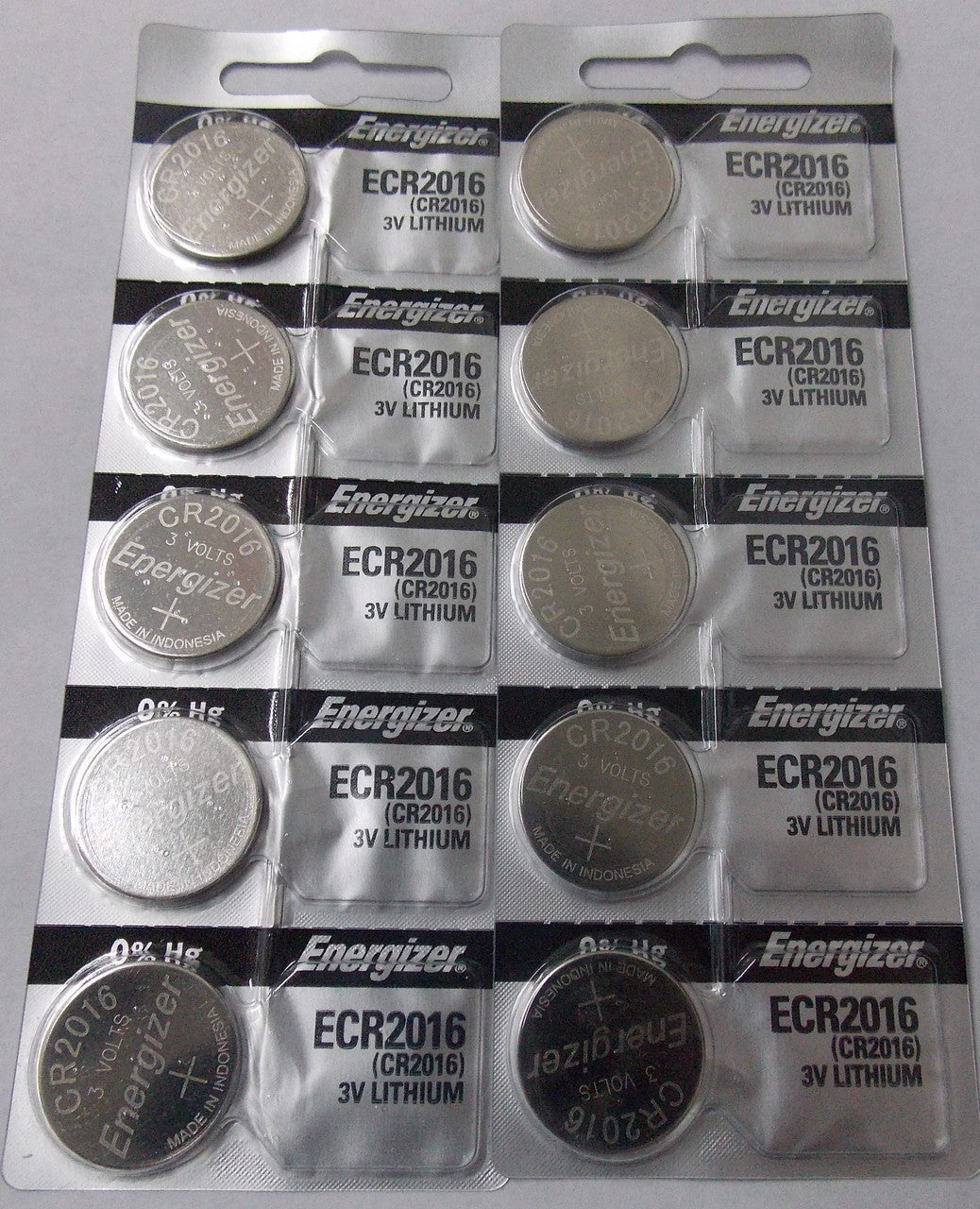 Energizer CR2016 3V Lithium Coin Battery - 10 Pack FREE SHIPPING