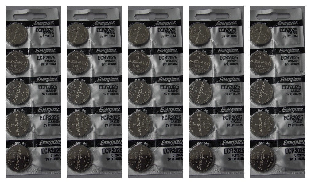 Energizer CR2025 3V Lithium Coin Battery - 20 Pack + FREE SHIPPING
