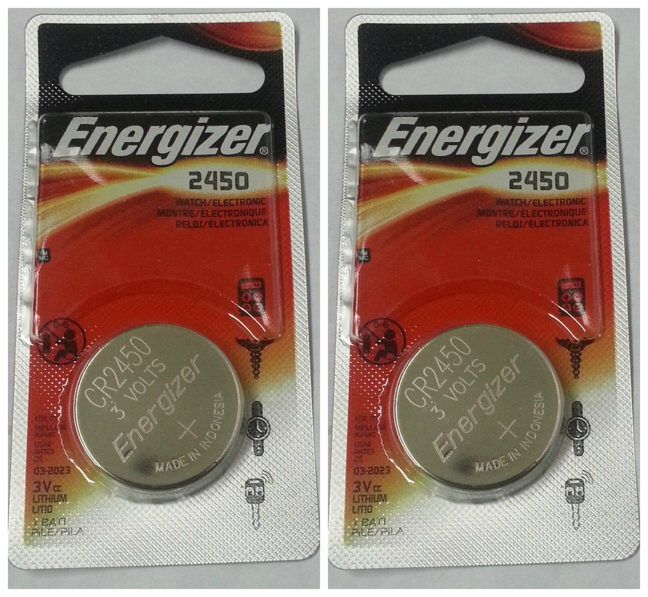Energizer CR2450 3V Lithium Coin Battery 2 Pack FREE SHIPPING