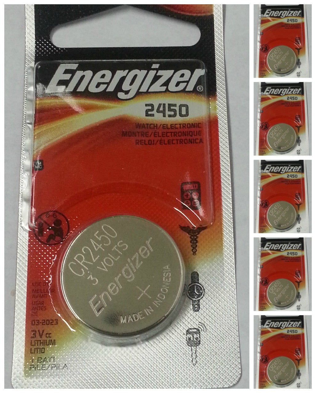 Energizer CR2450 3V Lithium Coin Battery 6 Pack FREE SHIPPING