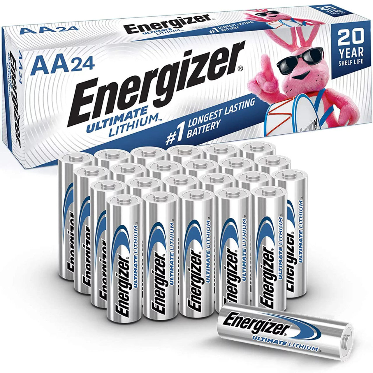 Energizer L91 AA Lithium Batteries 1.5V - 24 Pack + FREE SHIPPING!