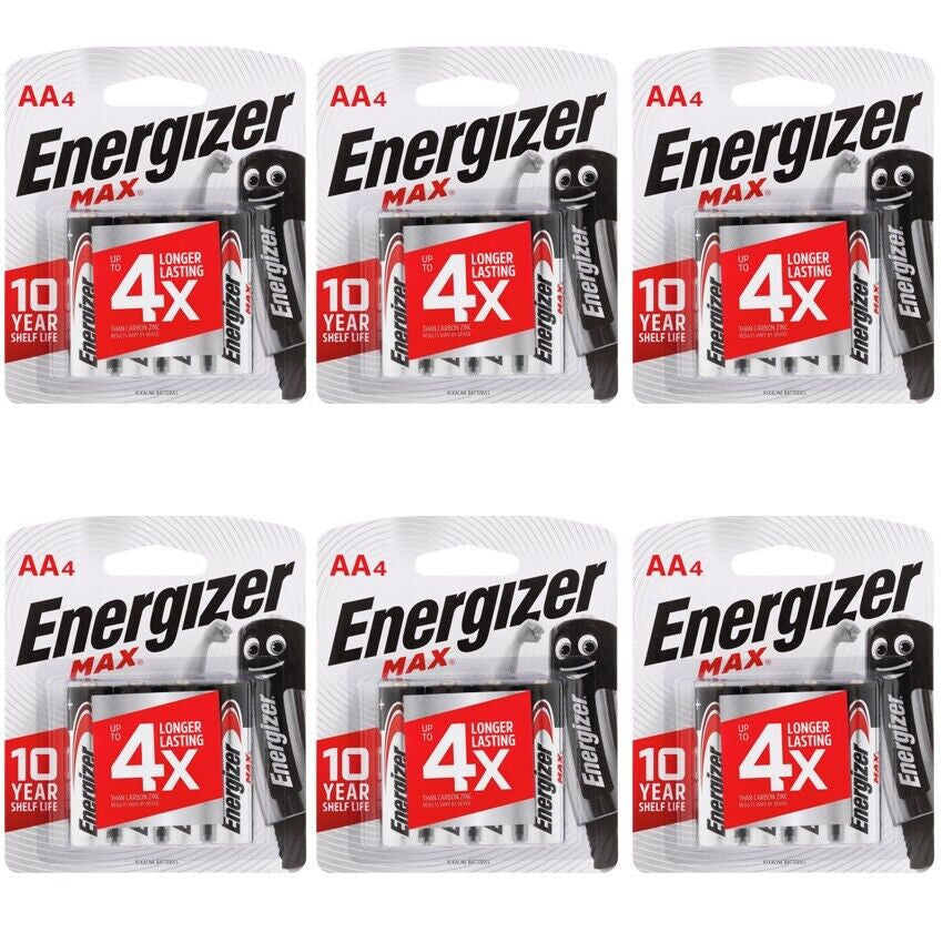 Energizer MAX AA Retail 24 ct. (6 packs of 4 ) + FREE SHIPPING!