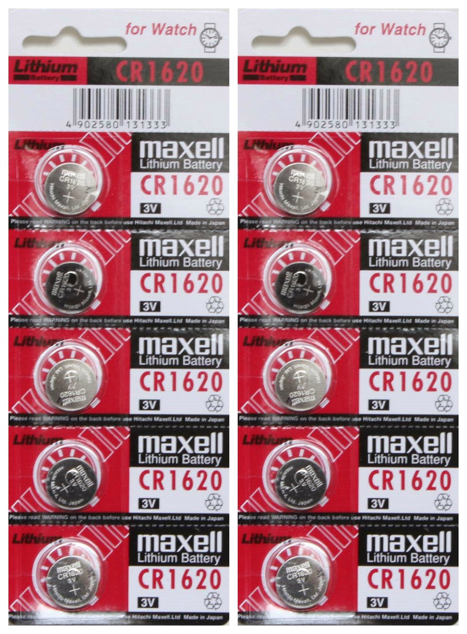 Maxell CR1620 3V Lithium Coin Battery 10 Pack - FREE SHIPPING