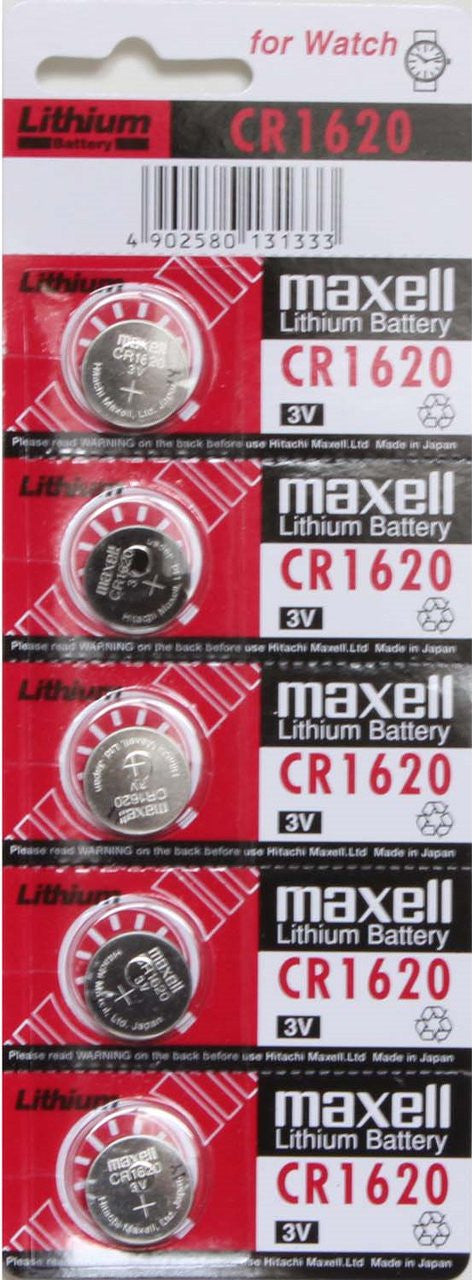 Maxell CR1620 3V Lithium Coin Battery 5 Pack - FREE SHIPPING