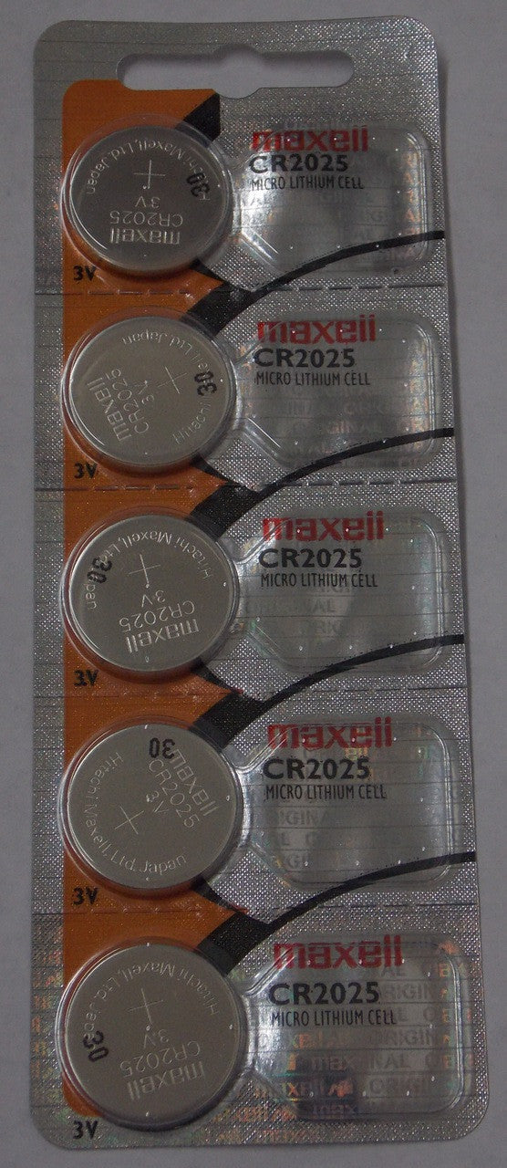 Maxell CR2025 3 Volt Lithium Coin Battery - 100 Pack - FREE SHIPPING