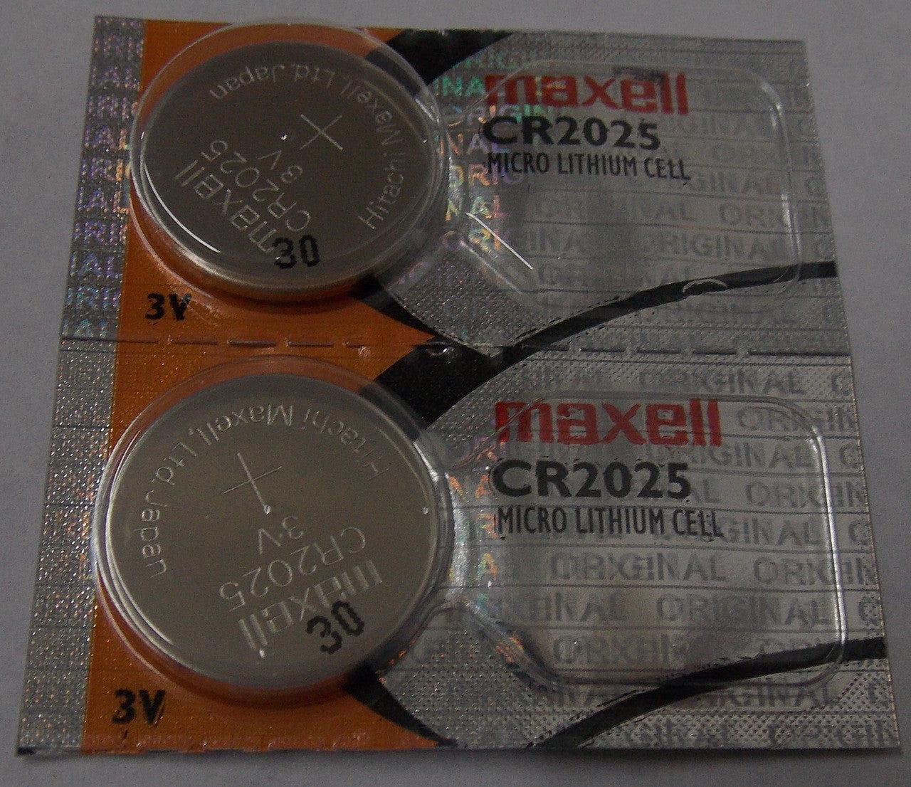 Maxell CR2025 3 Volt Lithium Coin Battery - 2 Pack - FREE SHIPPING