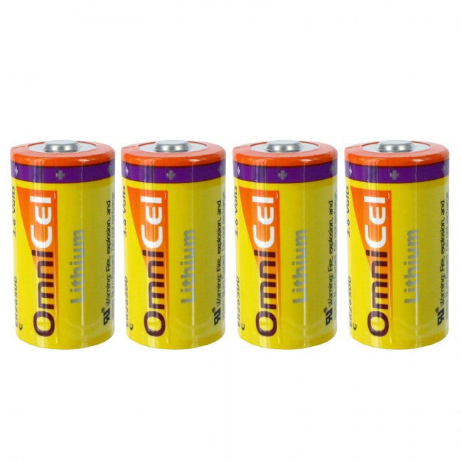 OmniCel C Size 3.6V Lithium Battery w/Standard Contacts - Pack of 4 Free Shipping