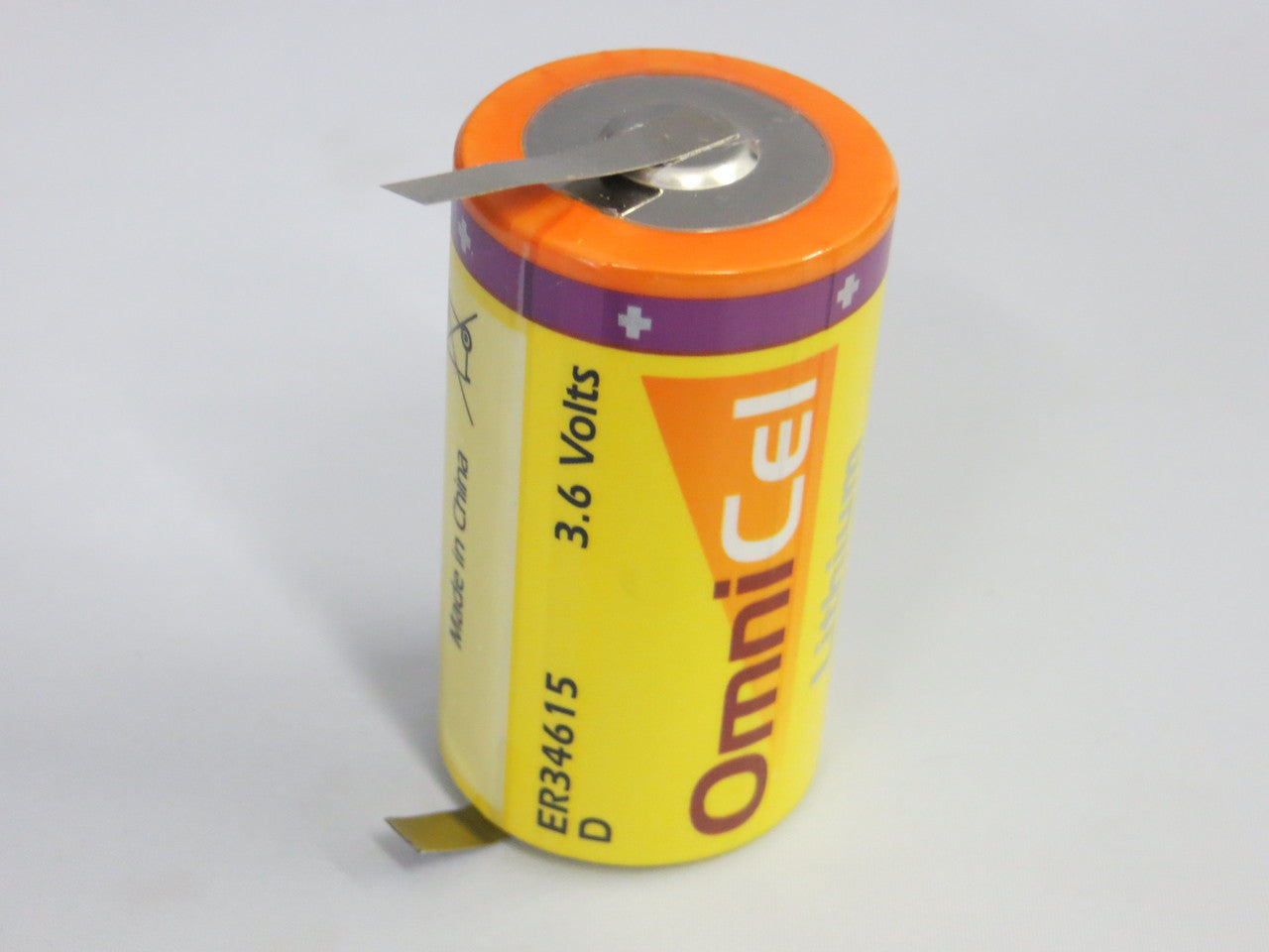 OmniCel D Size 3.6V Lithium Battery ER34615T w/ Solder Tabs - Pack of 2 Free Shipping