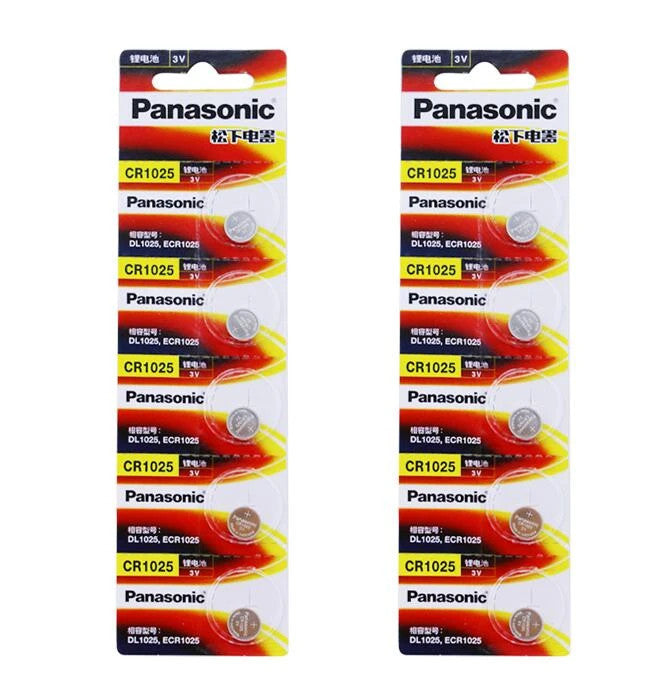 Panasonic CR1025 3V Lithium Coin Battery - 10 Pack + FREE SHIPPING!