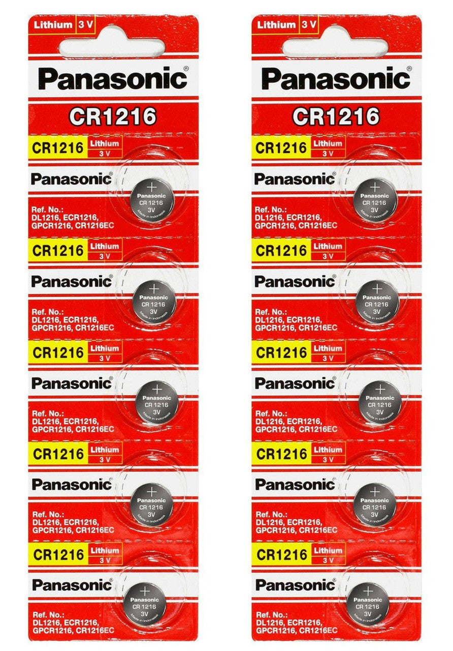 Panasonic CR1216 3V Lithium Coin Battery - 10 Pack FREE SHIPPING