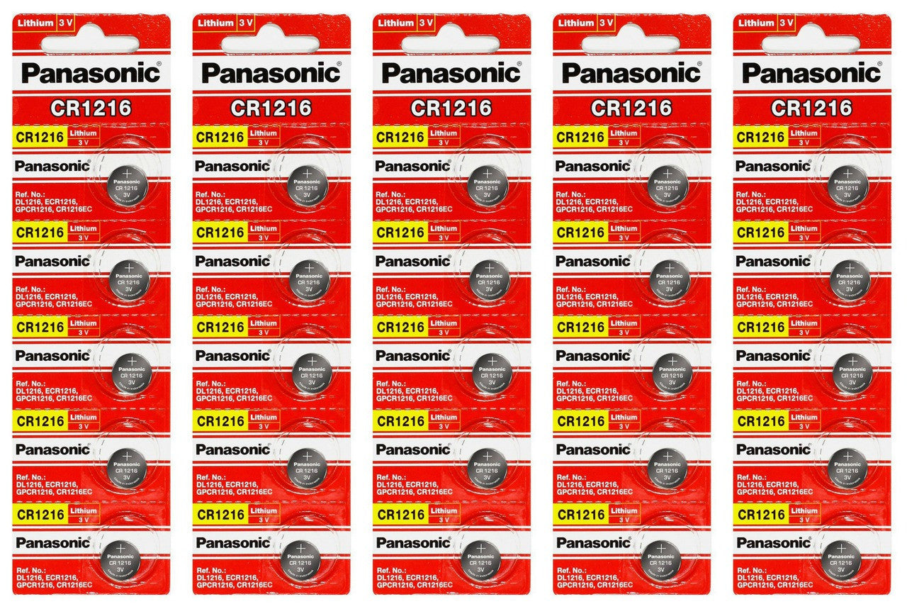Panasonic CR1216 3V Lithium Coin Battery - 100 Pack FREE SHIPPING