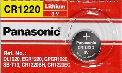 Panasonic CR1220 3V Lithium Coin Battery - 1 Pack FREE SHIPPING