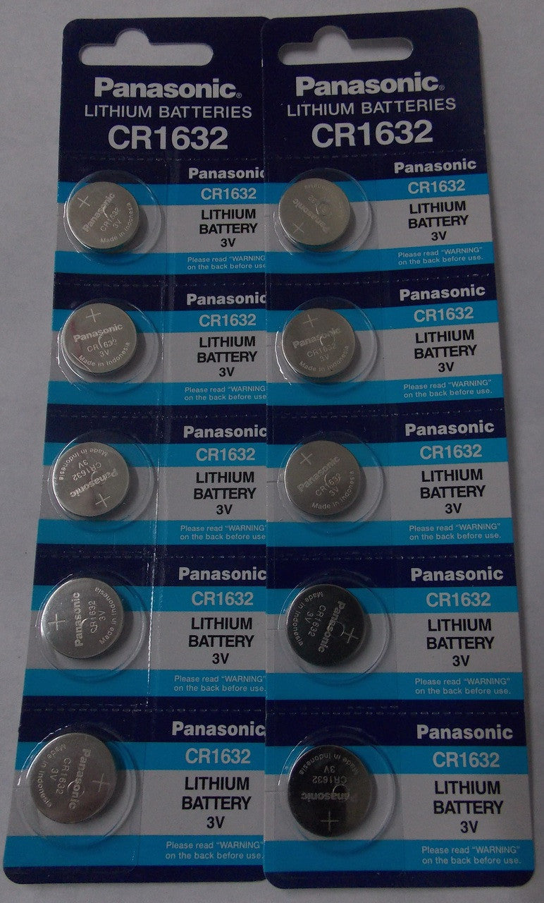 Panasonic CR1632 3V Lithium Coin Battery - 10 Pack FREE SHIPPING