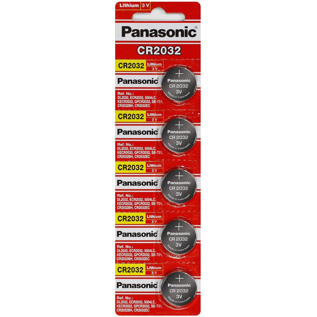 Panasonic CR2032 3V Lithium Coin Battery - 5 Pack FREE SHIPPING