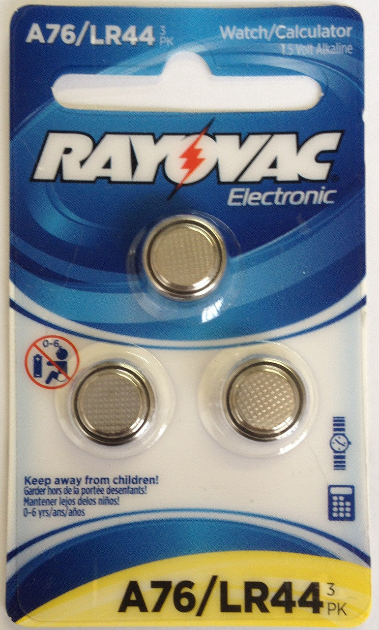 Rayovac A76 / LR44 - A76 Alkaline Button Battery 1.5V - 12 Pack on Retail Cards FREE SHIPPING
