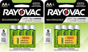 Rayovac Precharged Rechargeable AA Batteries 1350mAh - 8 Pack FREE SHIPPING