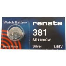 Renata 381 - SR1120 Silver Oxide Button Battery 1.55V - 5 Pack FREE SHIPPING