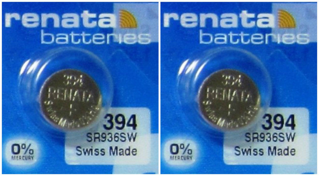 Renata 394/SR936 Silver Oxide Button Battery 1.55V - 2 Pack FREE SHIPPING
