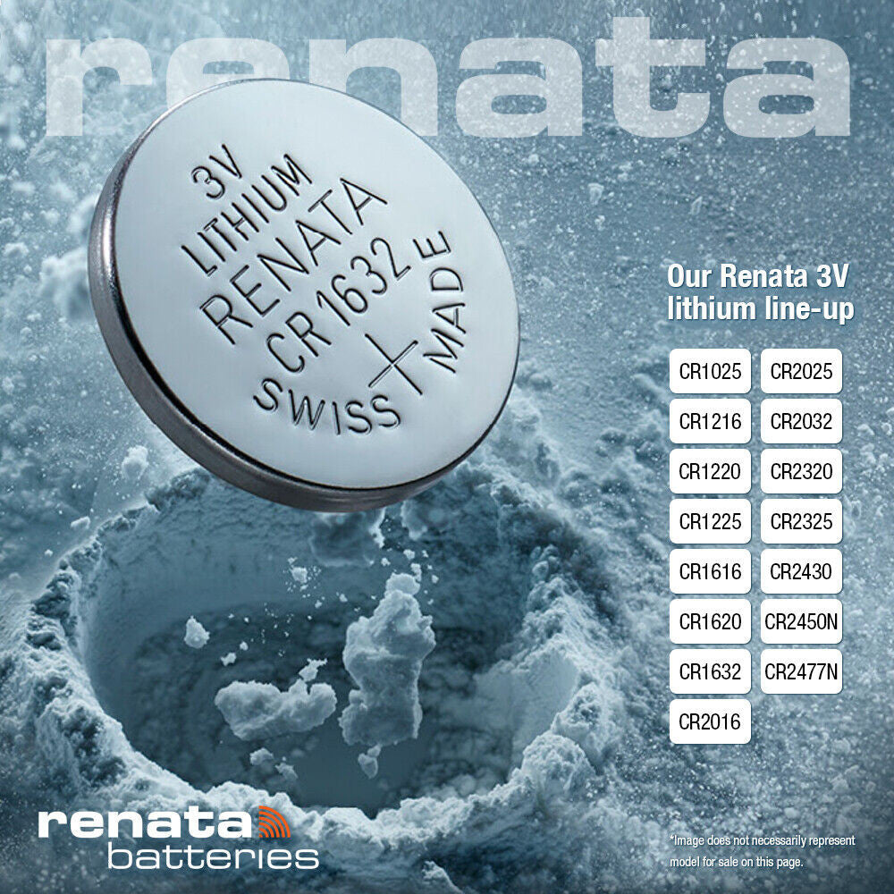 Renata CR2025 Coin Battery - 2 Pack + FREE SHIPPING!