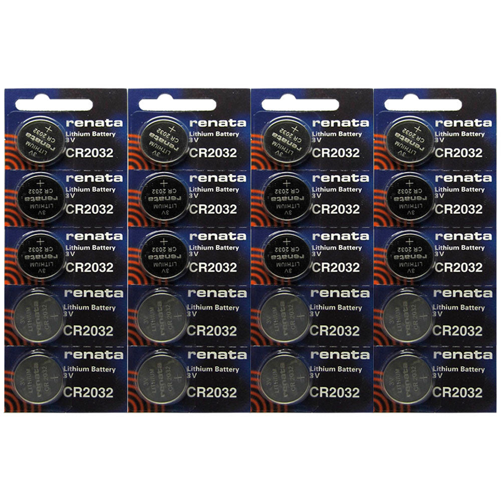 Renata CR2032 3V Lithium Coin Battery - 20 Pack + FREE SHIPPING