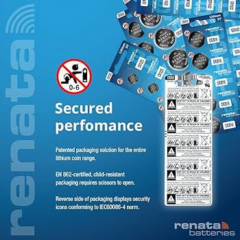 Renata CR2032 Battery - 2 Pack + FREE SHIPPING