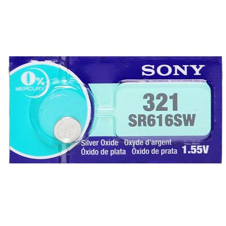 Sony Murata 321 / SR616SW Silver Oxide Button Battery 1.55V - 5 Pack FREE SHIPPING