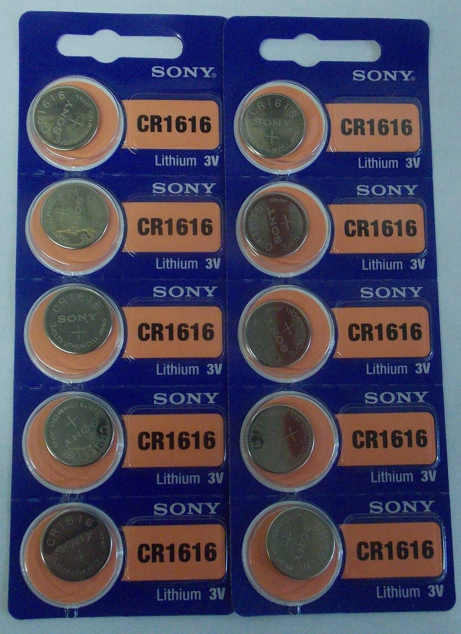 Sony Murata CR1616 3V Lithium Coin Battery - 10 Pack FREE SHIPPING