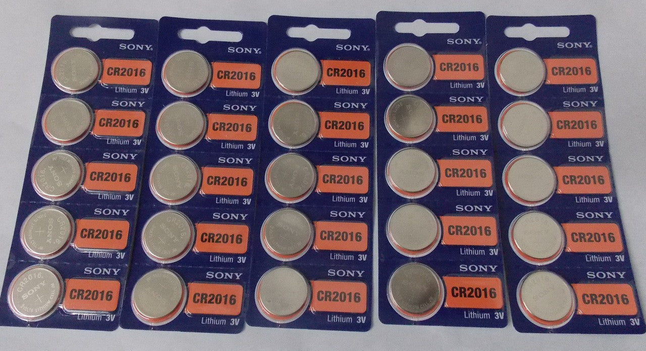 Sony Murata CR2016 3V Lithium Coin Battery - 25 Pack FREE SHIPPING